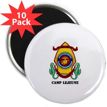 CL - M01 - 01 - Marine Corps Base Camp Lejeune with Text - 2.25" Magnet (10 pack)